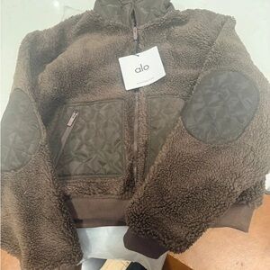 ALO Yoga Chocolate Brown Quilted Puffer Jacket